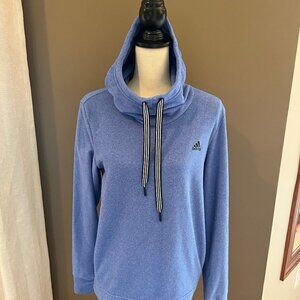 Adidas Women's Super soft blue fleece pullover hoodie< Size Medium